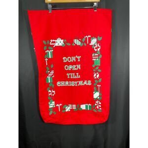 Vintage House Of Lloyd, Large Red Fabric Christmas Gift Bag, With Lock, 1988